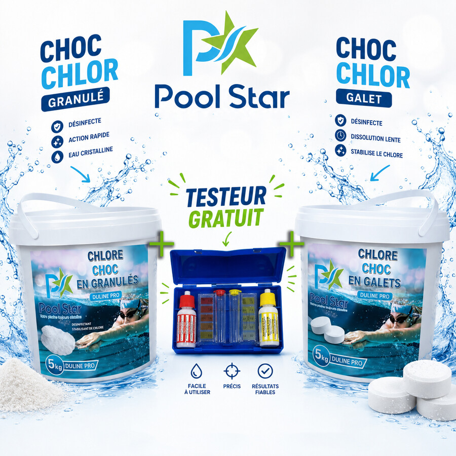 Pack chlore choc Pool Star — granulé + galets